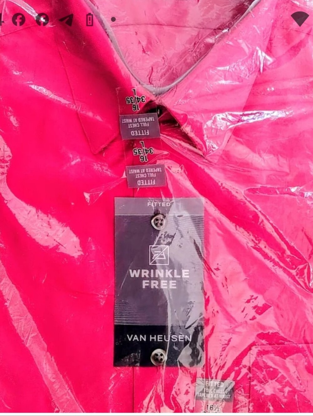 New Men's Van Huesen Dress Shirt. Long Sleeve.  Desert Rose. Wrinkle Free.